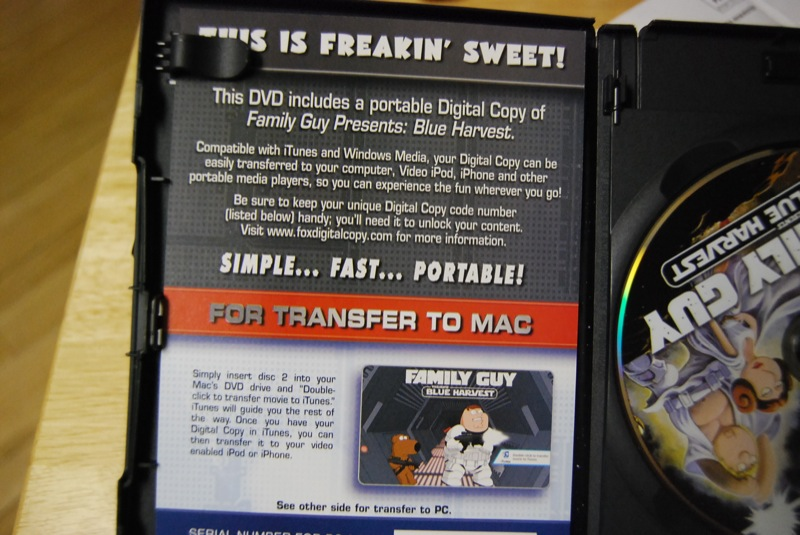 Illustration for article titled Fox's Legal iTunes DVD Rip Works Great, Wastes Plastic